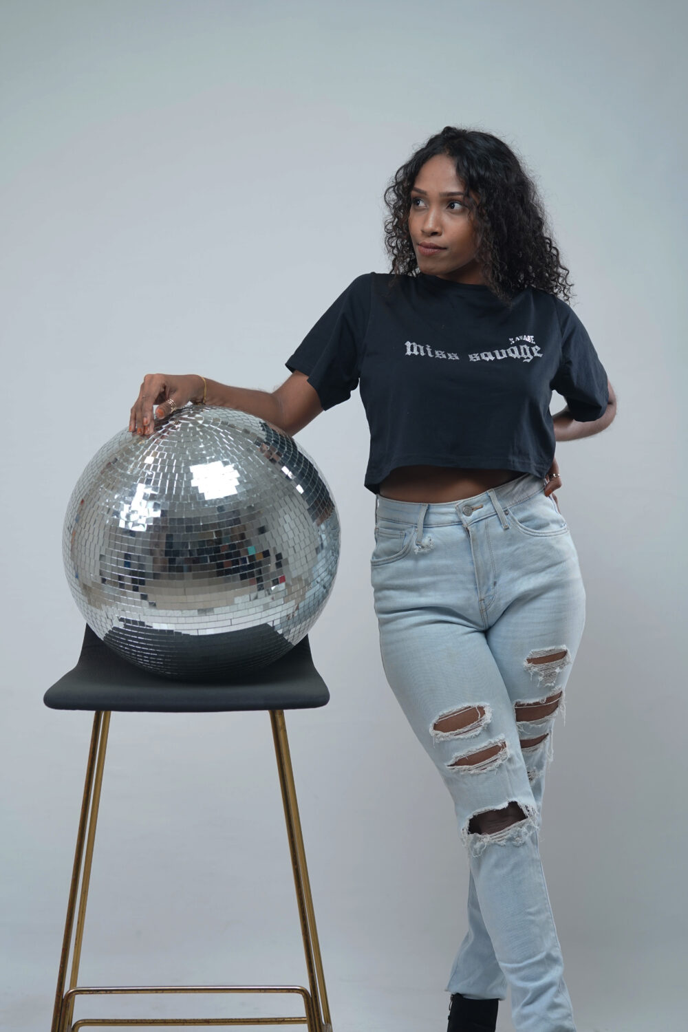 MISS SAVAGE CROP T SHIRT