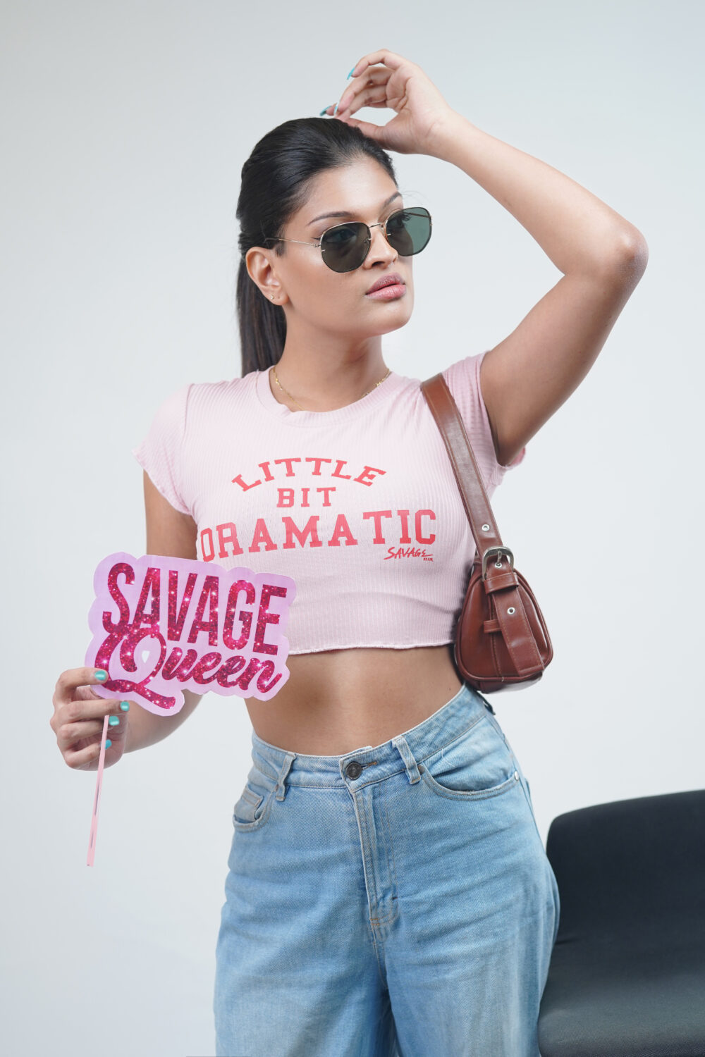 LITTLE BIT DRAMATIC RIB T-SHIRT