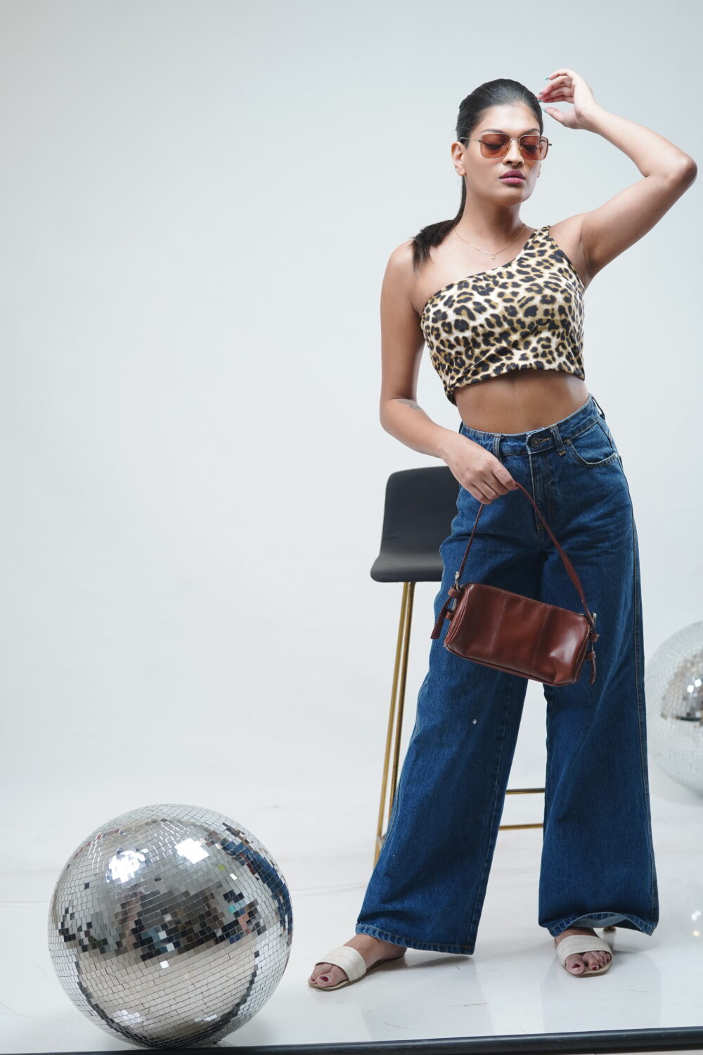 LEPORD PRINT ONE SHOULDER TOP - Image 5