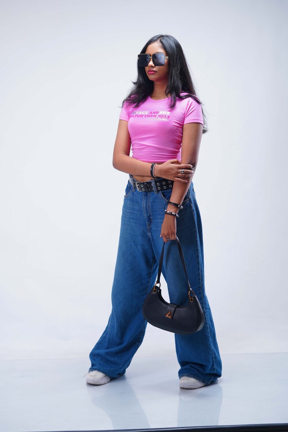 CREW NECK CROP SLIM FIT T SHIRT