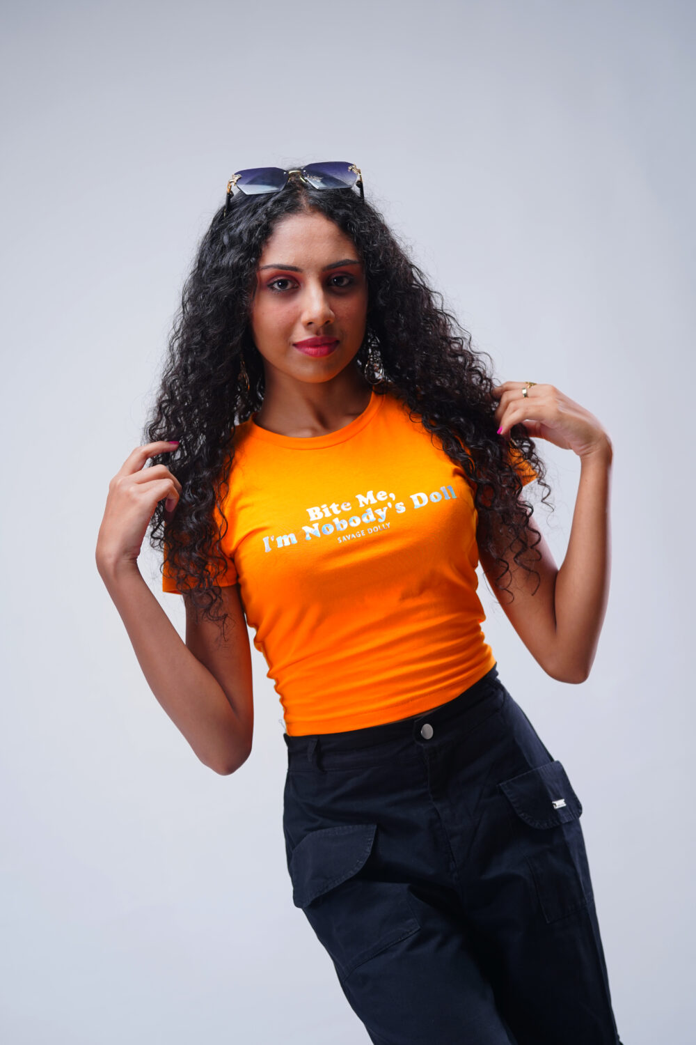 CREW NECK CROP SLIM FIT T SHIRT