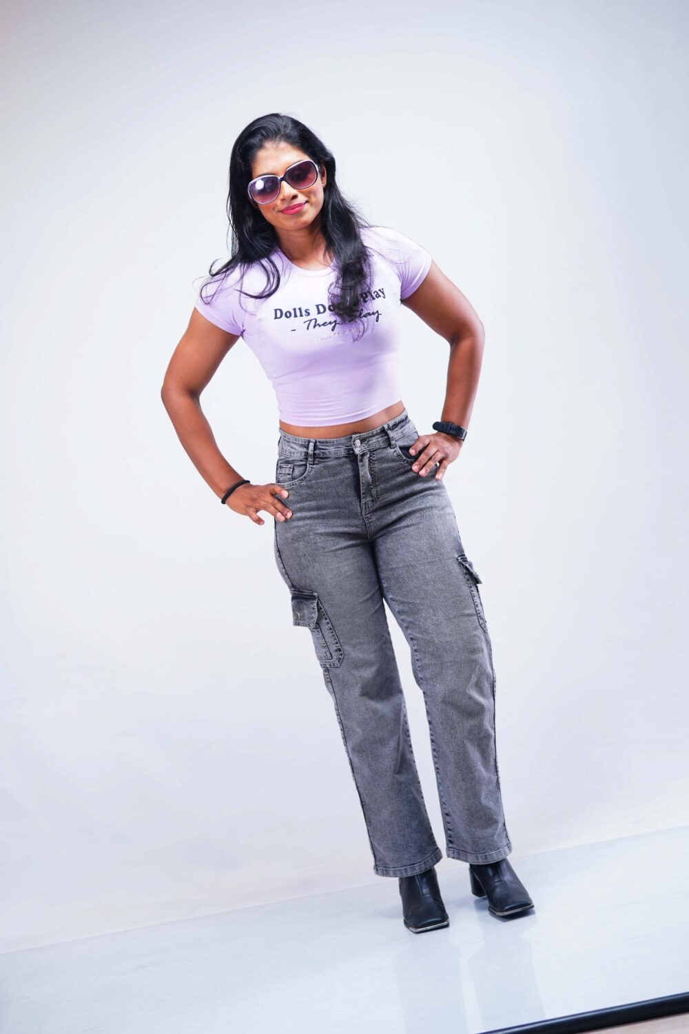CREW NECK FITTED CROP T-SHIRT - Image 4