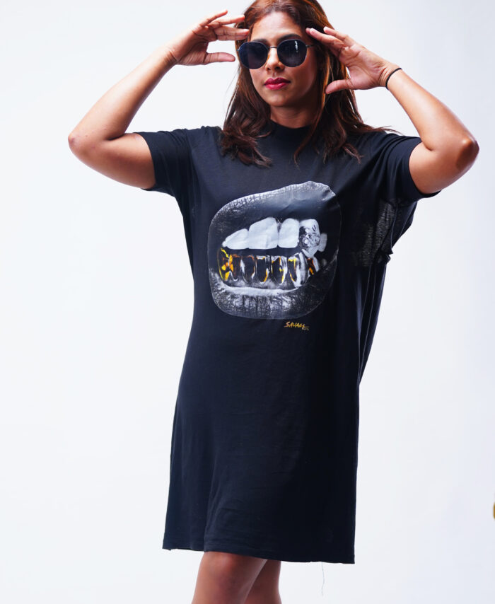 BACK OPEN T SHIRT DRESS