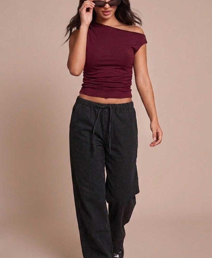 ONE SHOULDER DROP TOP