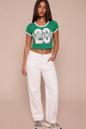 CREW NECK RIB T SHIRT