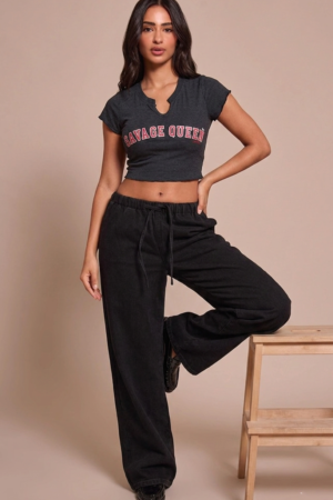 CROP  RIB T-SHIRT