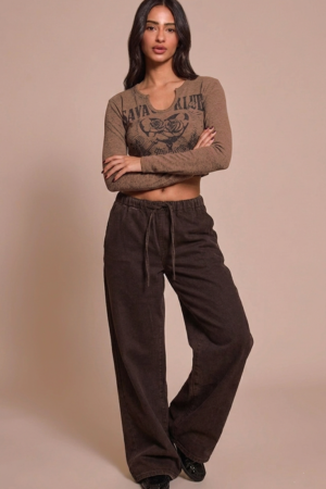 LONG SLEEVE WAFFLE T SHIRT