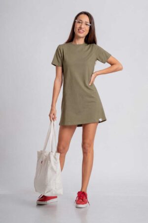BACK OPEN DETAIL T SHIRT DRESS