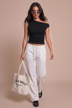 DROP SHOLDER JERSY TOP