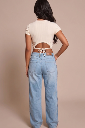 CREW NECK BACK TIE TOP