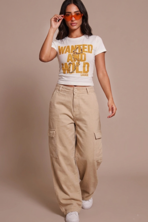 CREW NECK SLOGAN PRINTED T-SHIRT (Copy)