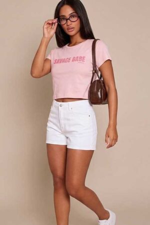 CREW NECK SLOGAN PRINTED  T-SHIRT