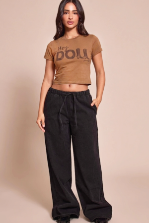 CREW NECK SLOGAN PRINTED T-SHIRT