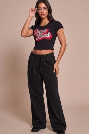 CREW NECK RIB T SHIRT
